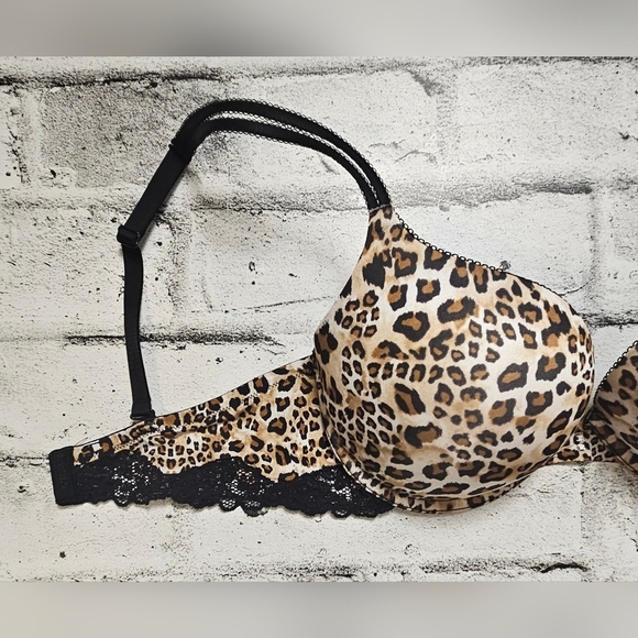 La Senza Leopard Print Padded Lace Trim Bra - Picture 7 of 14